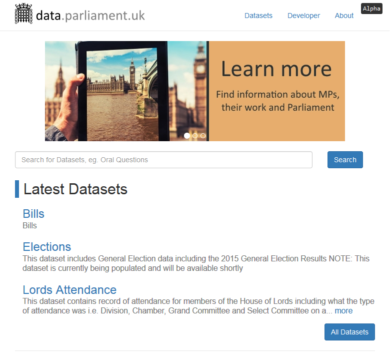 سایت اختصاصی داده‌های مجلسین انگلستان