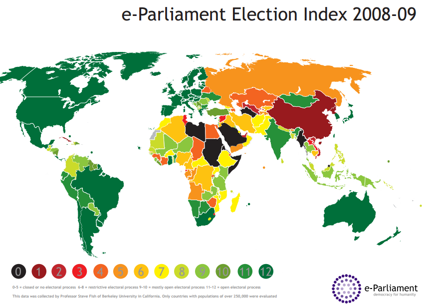 شاخص‌های باز بودن انتخابات پارلمان‌های جهان